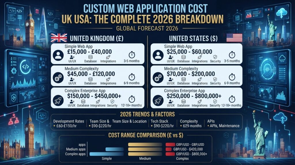 Custom Web Application Cost UK USA: The Complete 2026 Breakdown